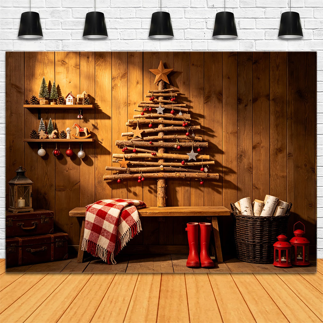 Décors De Noël Rustiques Décoration De Sapin De Noël En Bois De Style Champêtre Décors De Noël D'Intérieur ZTT69-42