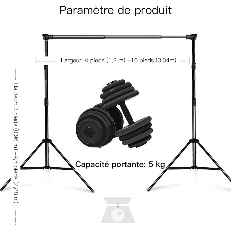 Kit de support de toile de fond réglable PR2