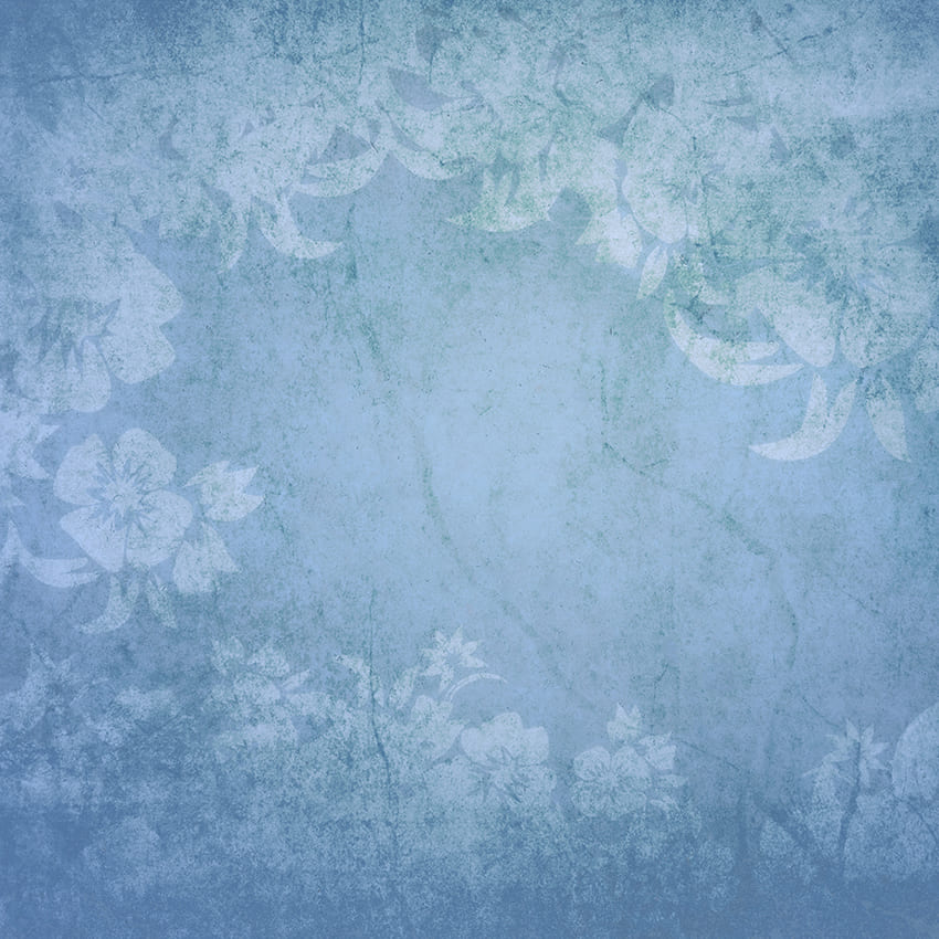 Fondo de flores de acuarela azul de bellas artes D1022