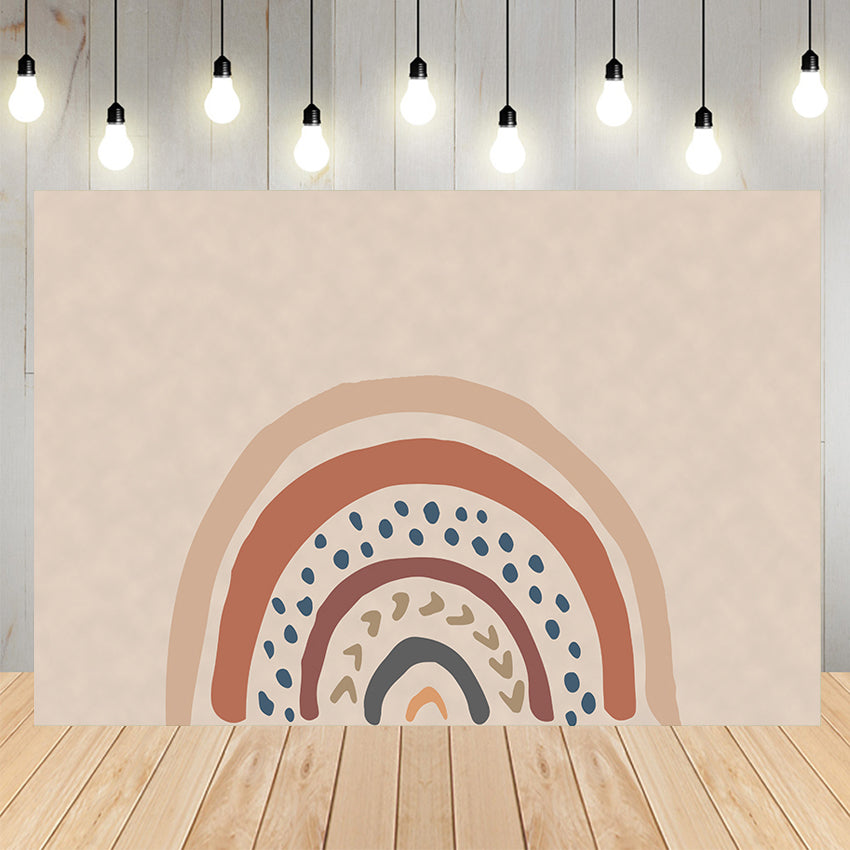 Toile de fond de décoration de bannière de fête arc-en-ciel Boho D759