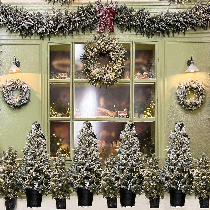 Arbre de Noël magasin photographie toile de fond D917