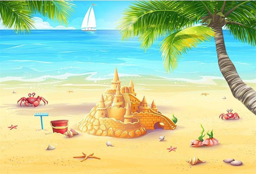 Toile de fond de plage Fond d'écran de fond de ciel bleu G-491