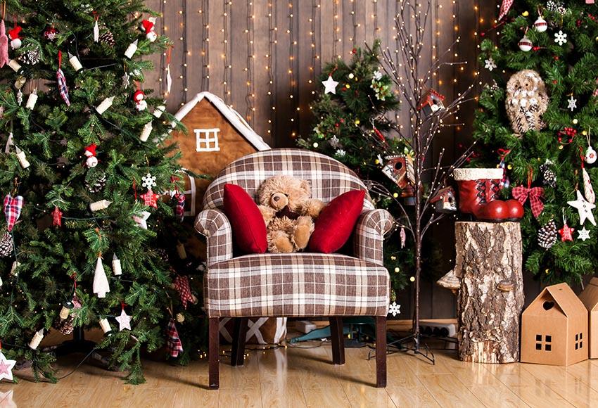 Toile De Fond De Noël Chambre De Décoration Mignon Ours En Peluche Pour Studio Photo Gx-1089