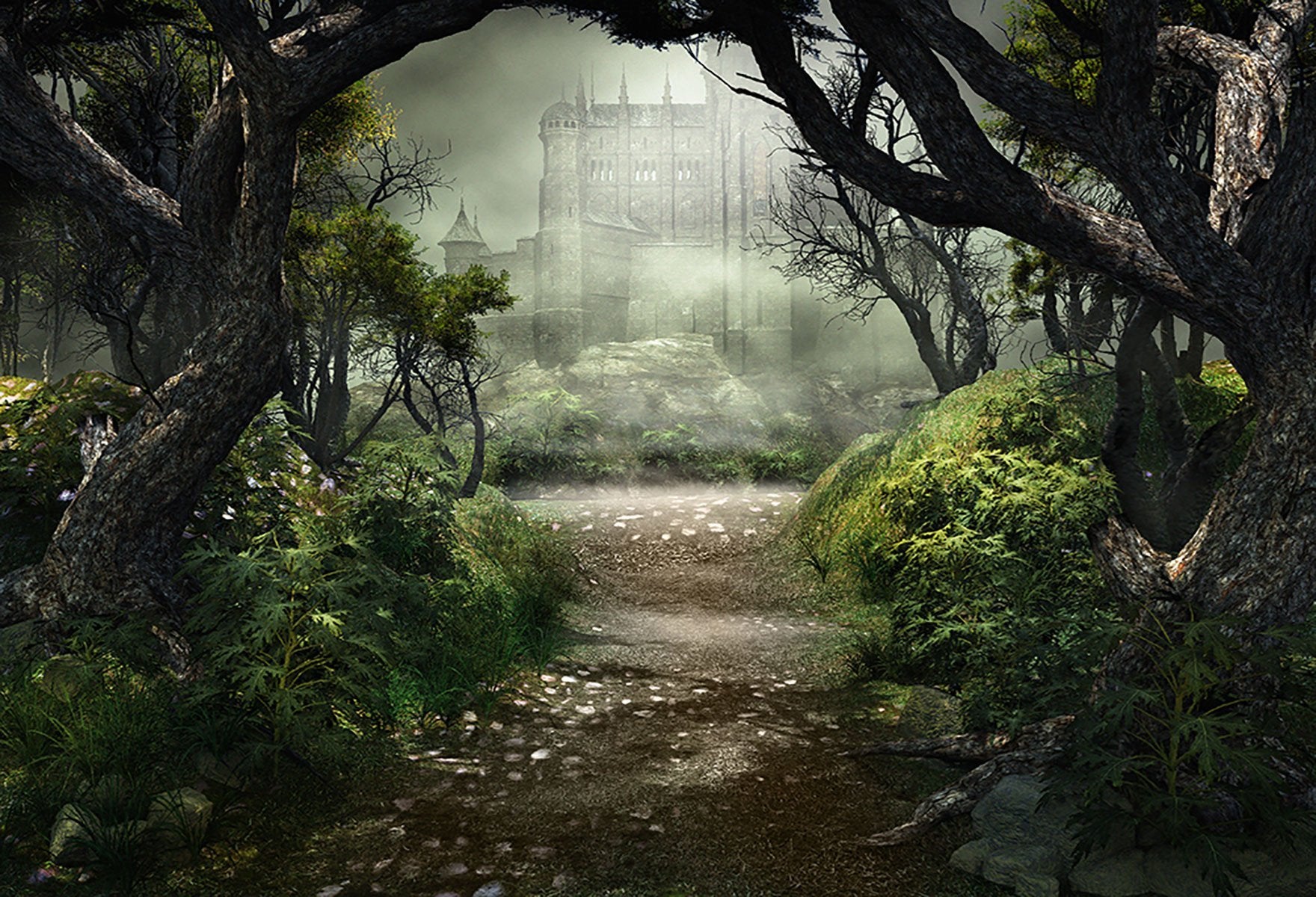 Castle Secret Forest Photo Studio Backdrop HJ04112