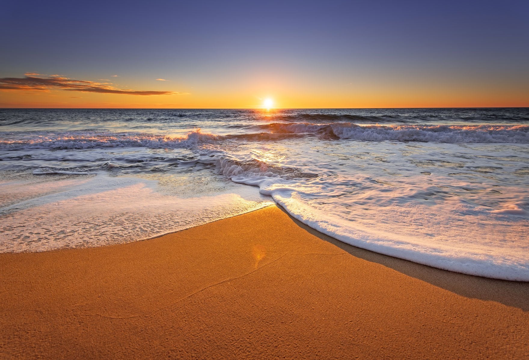 Summer Sunset Beach Sky Blue Ocean Backdrop HJ05414