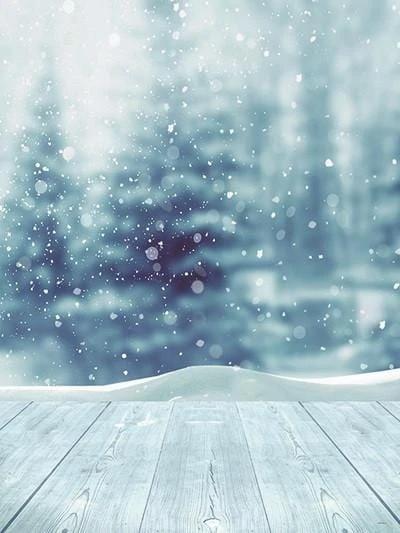 Bokeh Christmas Tree Wood Photography Backdrop KAT-7