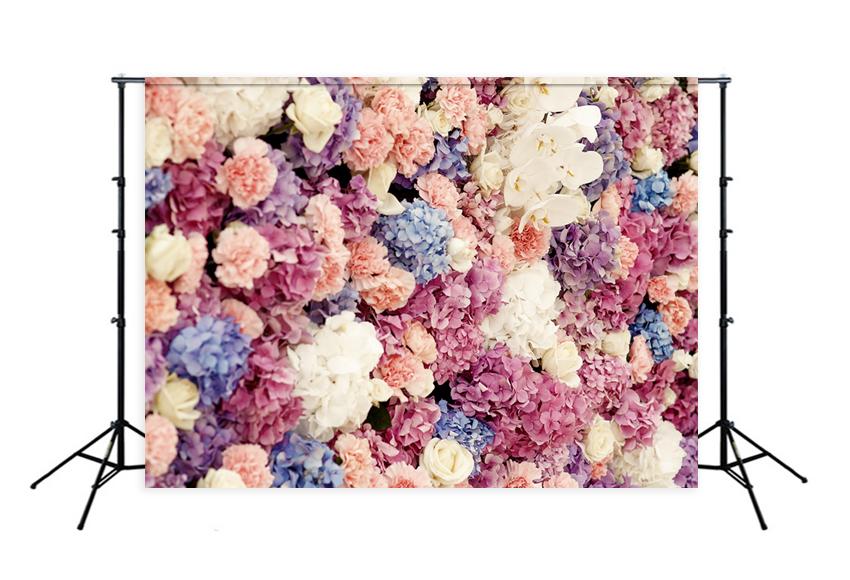 Toile de fond de photographie de mur de fleurs pour les événements LM-H00237