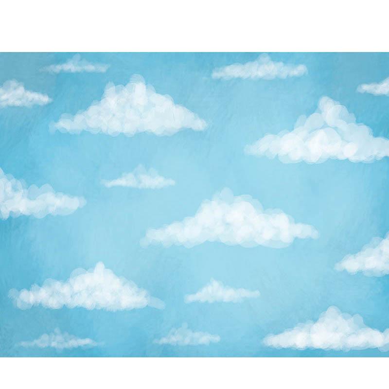 Beau Ciel Bleu Et Fond De Nuages Blancs Pour La Photographie Nouveau-Né Nb-367