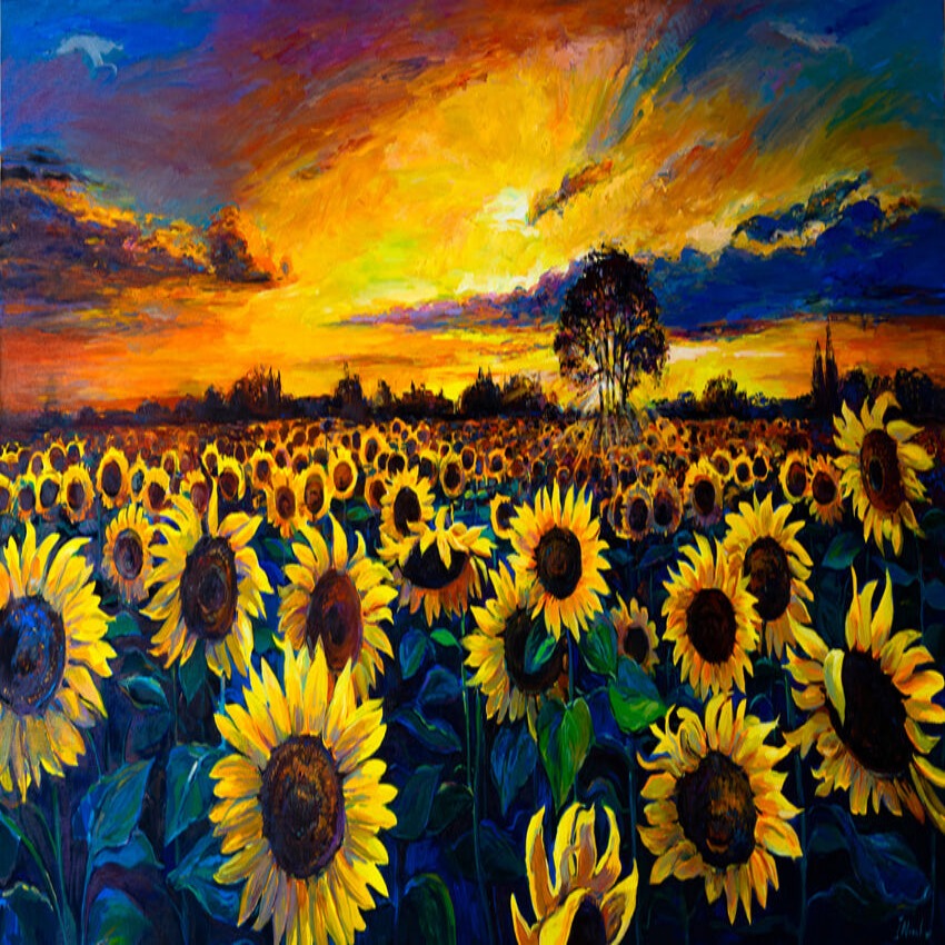 Tournesol toile de fond peinture été Photo toile de fond SH-1085