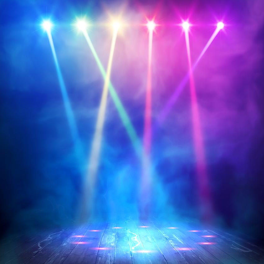 Colorful Spotlight Smog Satge Show Backdrop
