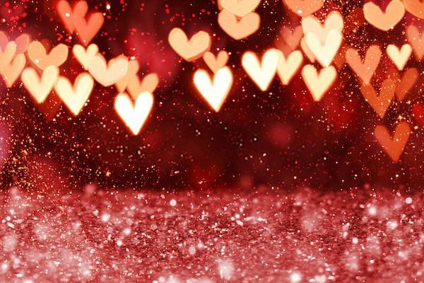 Sparkle Valentine's Day Background Hearts Photo Backdrop SH522