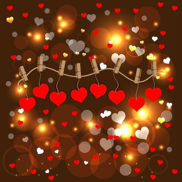 Bright Bokeh Valentine Love Hearts Photo Backdrops SH567