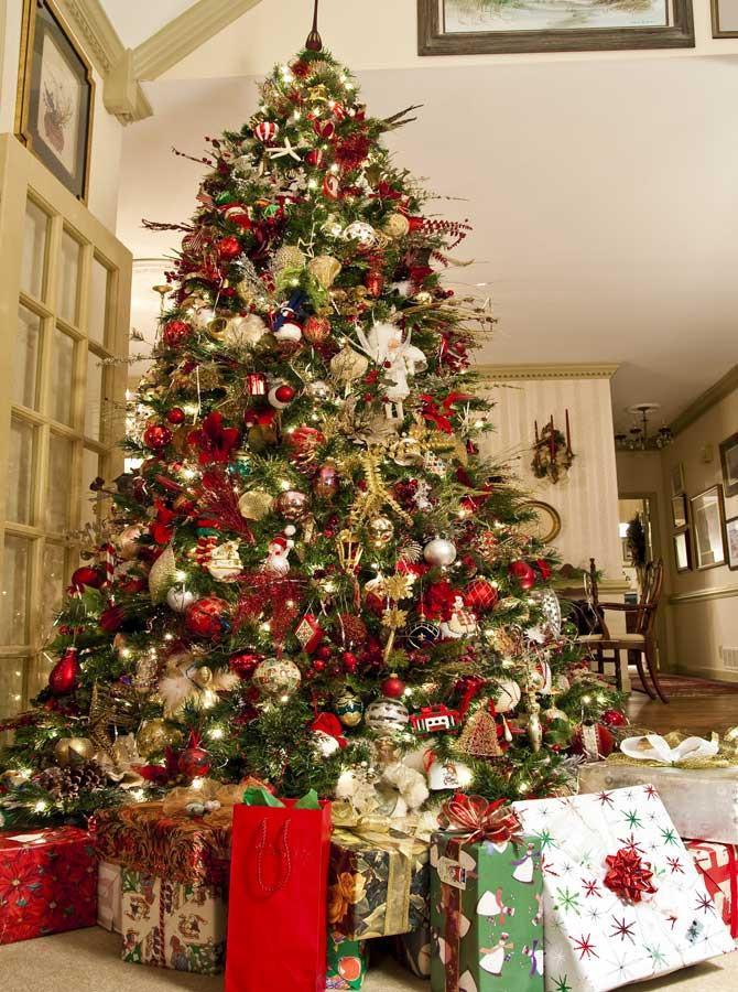 Christmas Tree Gift Box Backdrop for Party Decoration Photo Shots