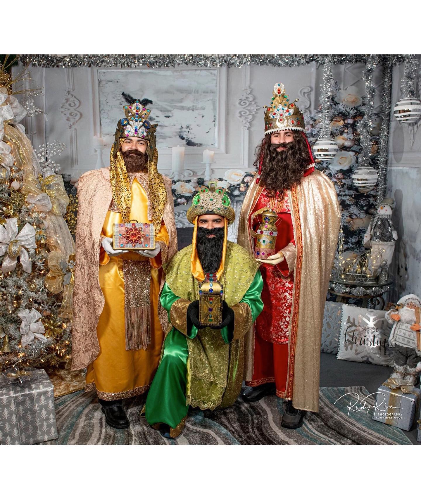 Toile de fond de photographie de Salle blanche de Noël avec décors  DBD-P19188