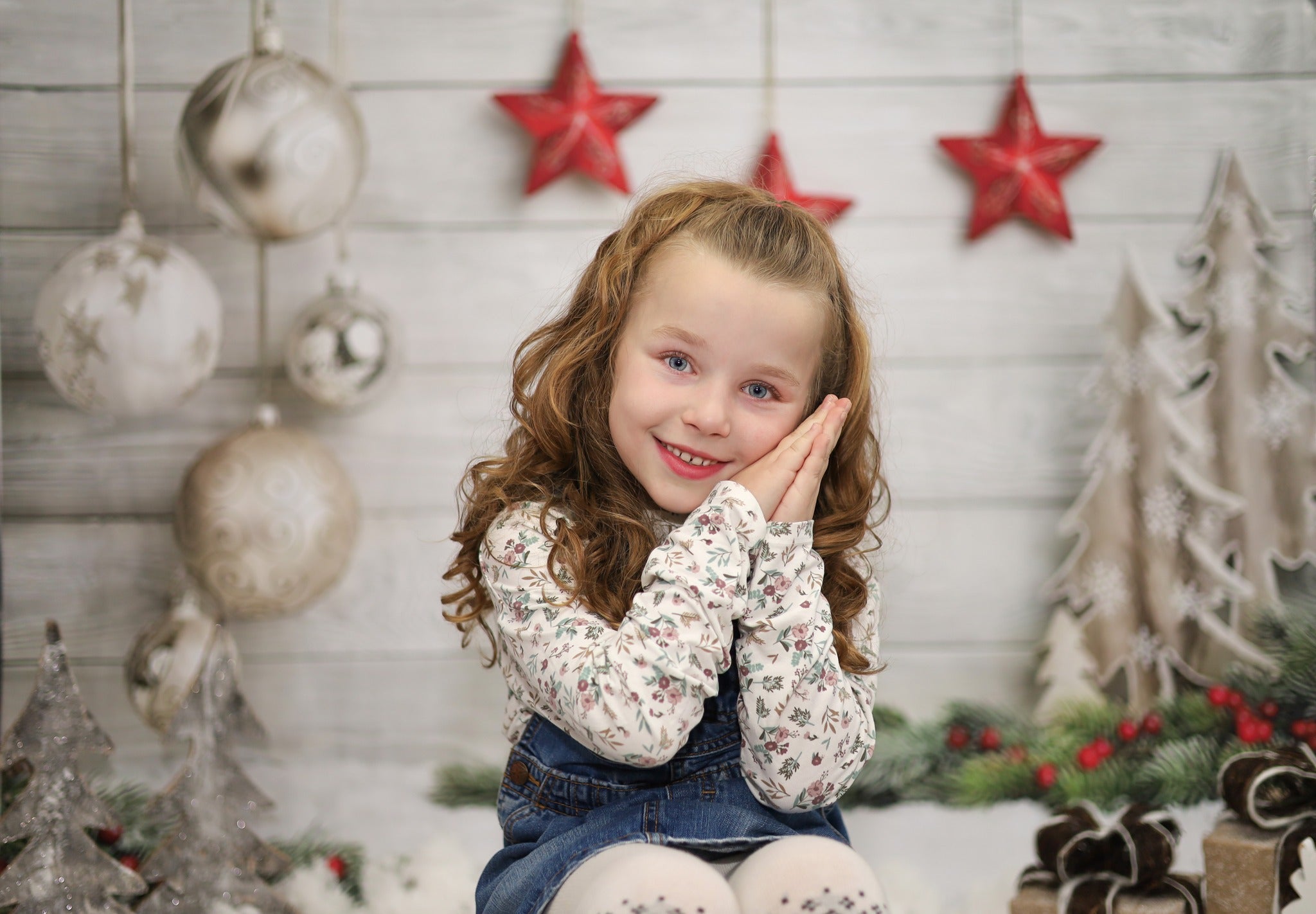 Toile de fond de Noël Photographie de plancher en bois  LV-866