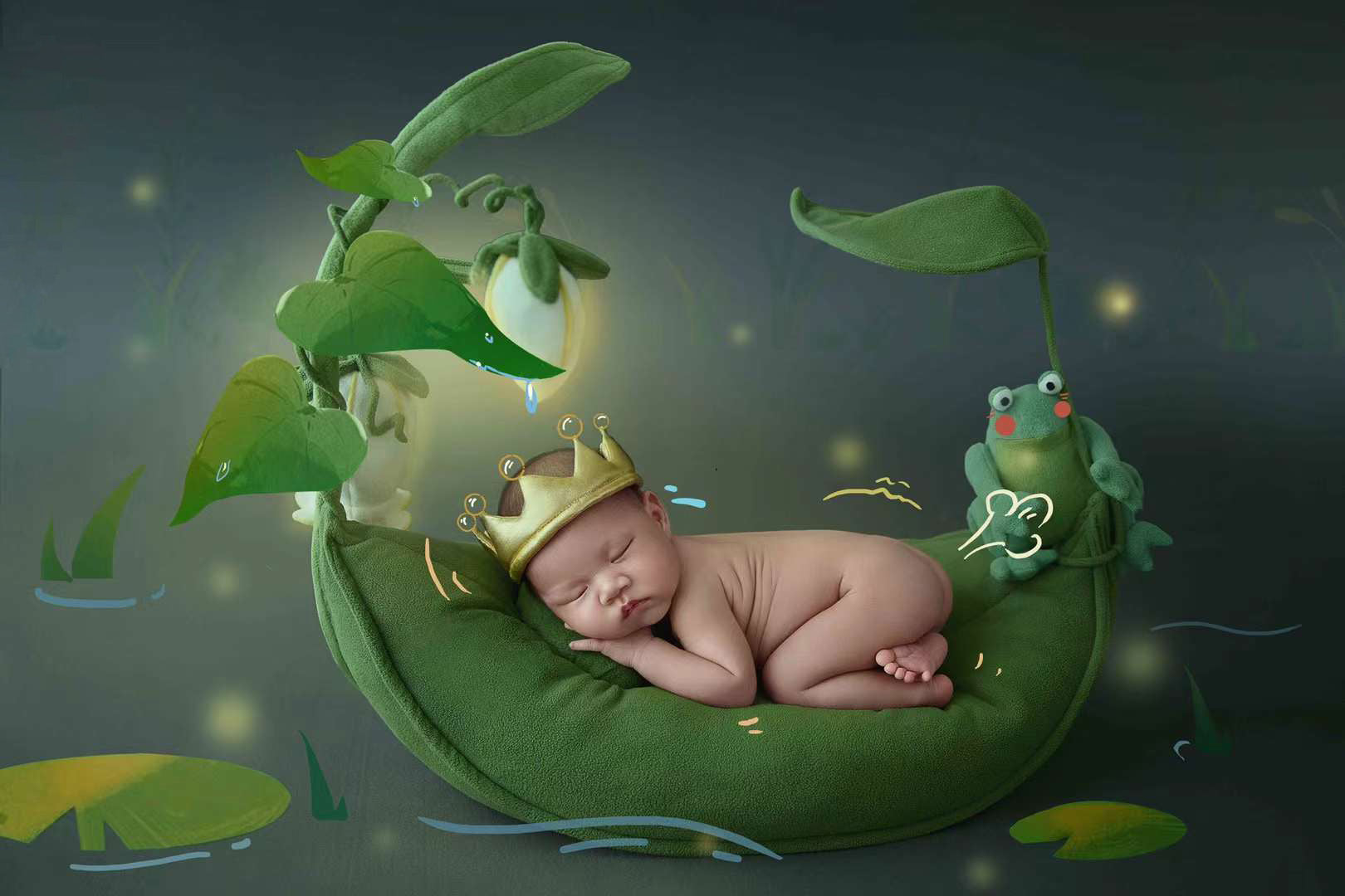 Accessoires de photographie pour bébé  grenouille petit prince vêtement ＆ oreiller SYPJ12