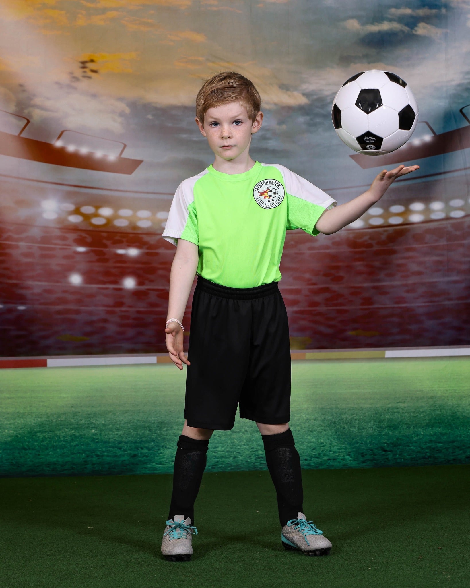 Champ de football de nuit met en vedette s Sports Photo Booth toile de fond M063