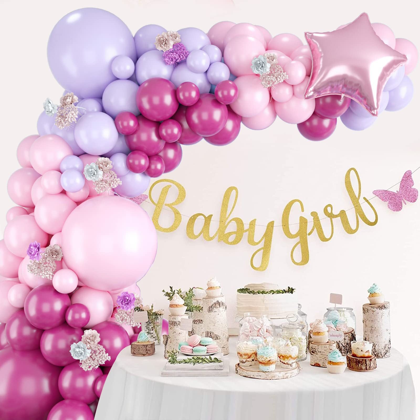 Chaîne de Ballons Macaron Pentagramme Rose Gold BA17