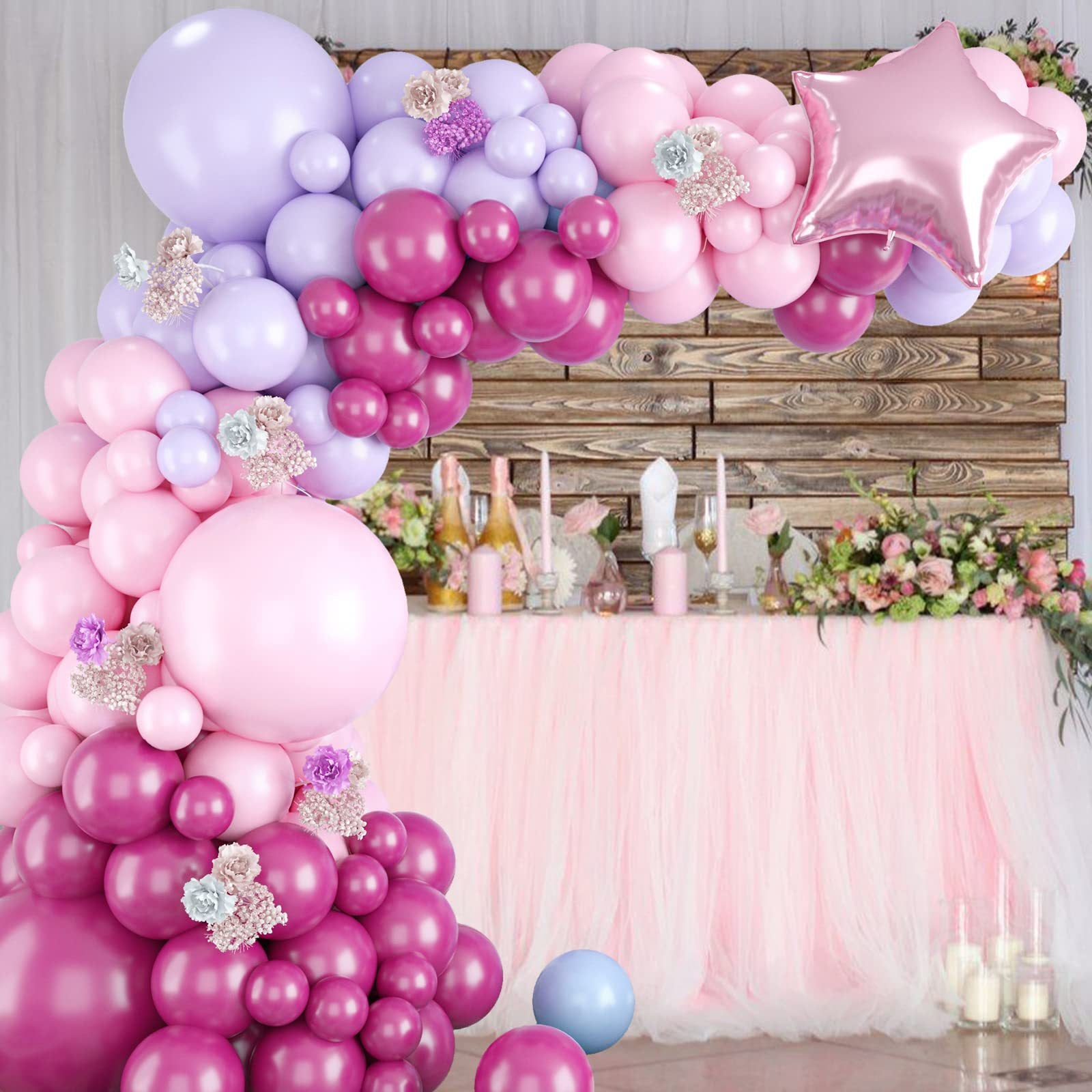 Chaîne de Ballons Macaron Pentagramme Rose Gold BA17