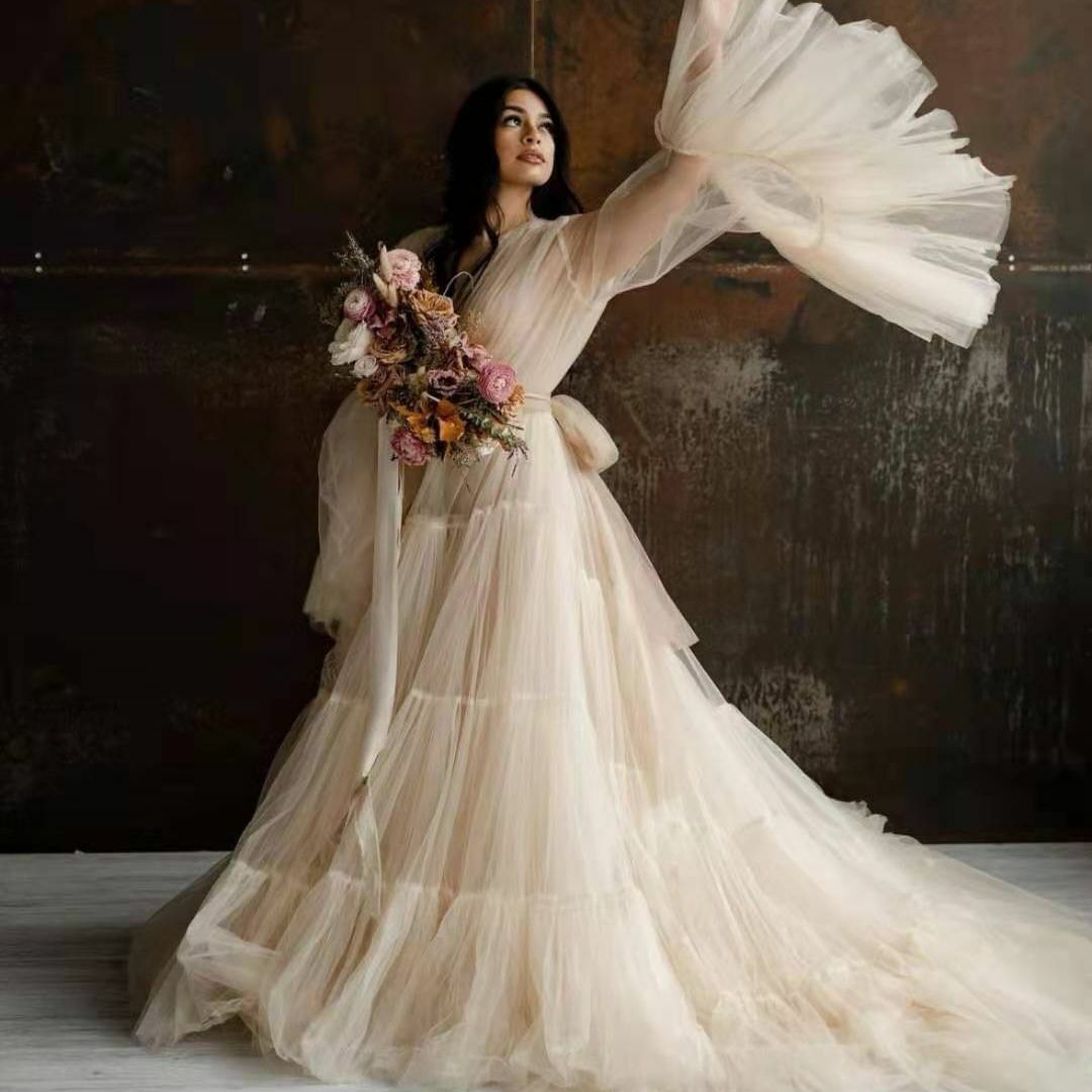 Robe de Maternité en Tulle de Princesse Doux et Magnifique en A-ligne RB17