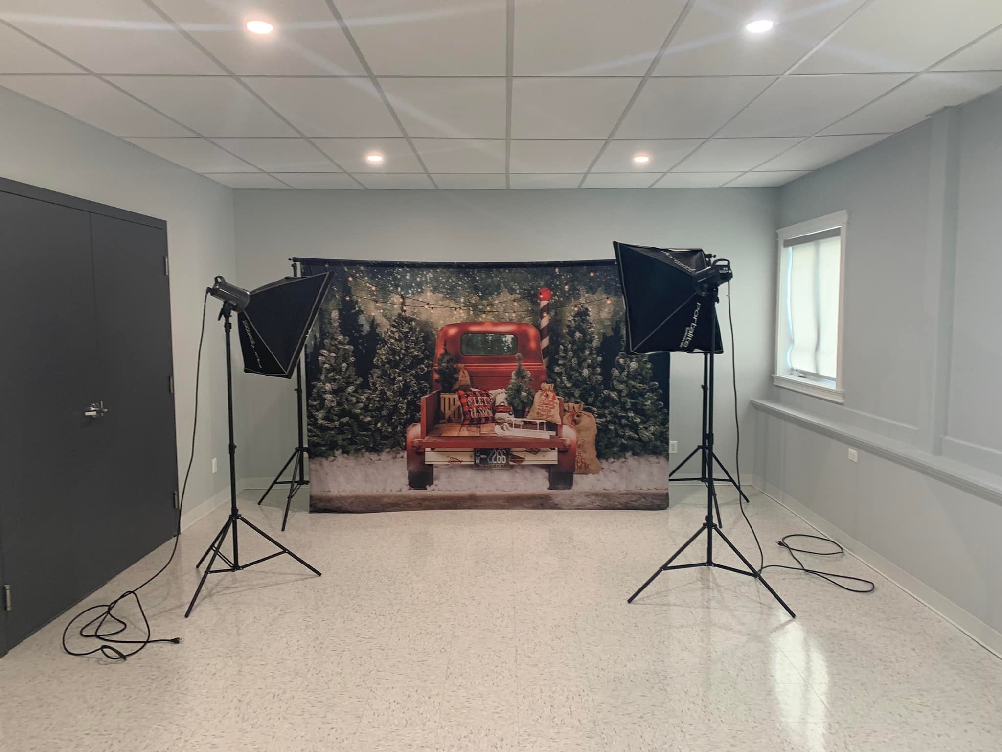 Toile de Fond de Photographie d'arbre de Noël de Voiture Rouge SH-960