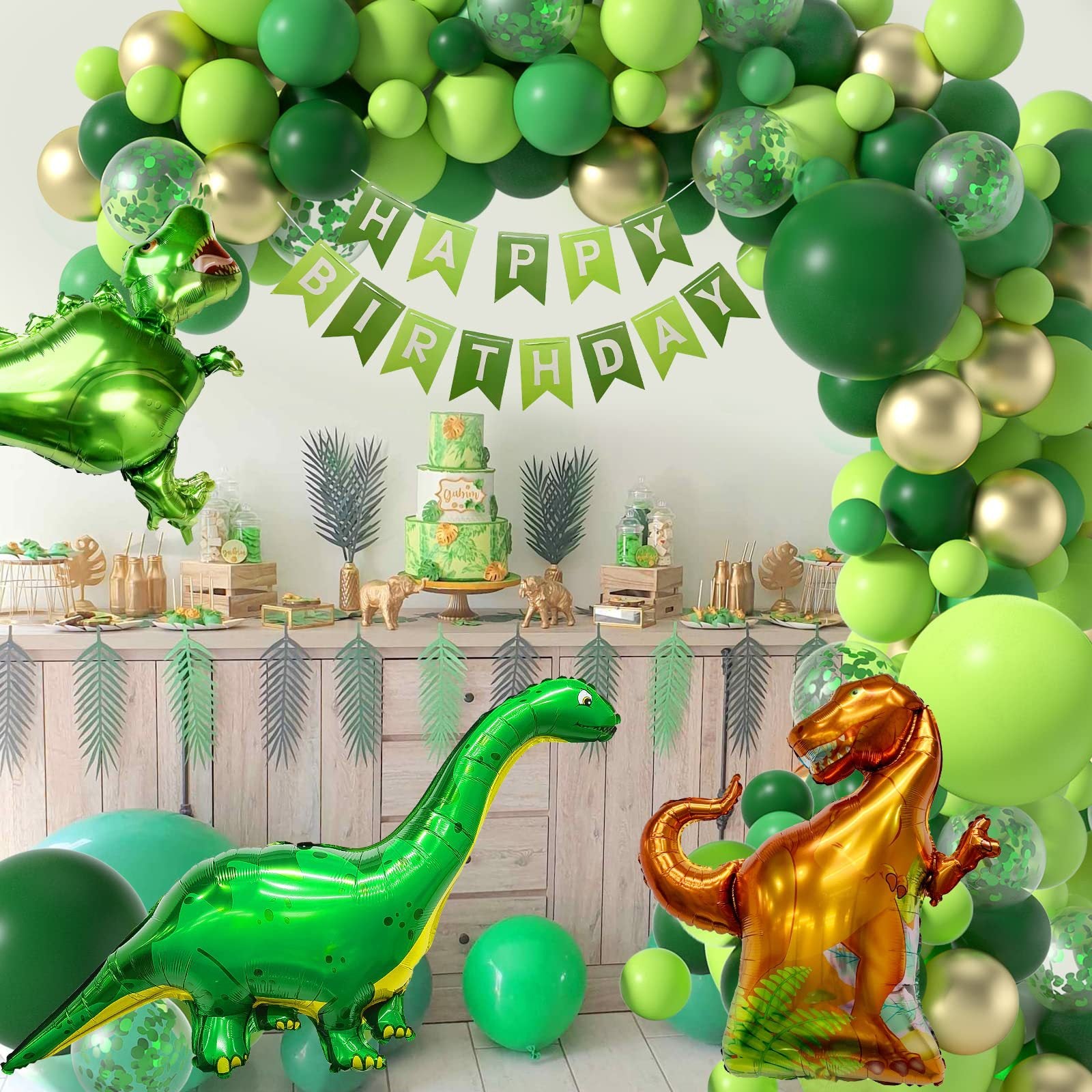 Chaîne de Ballons Dinosaure Monde Jurassique pour Thème de la Jungle BA13