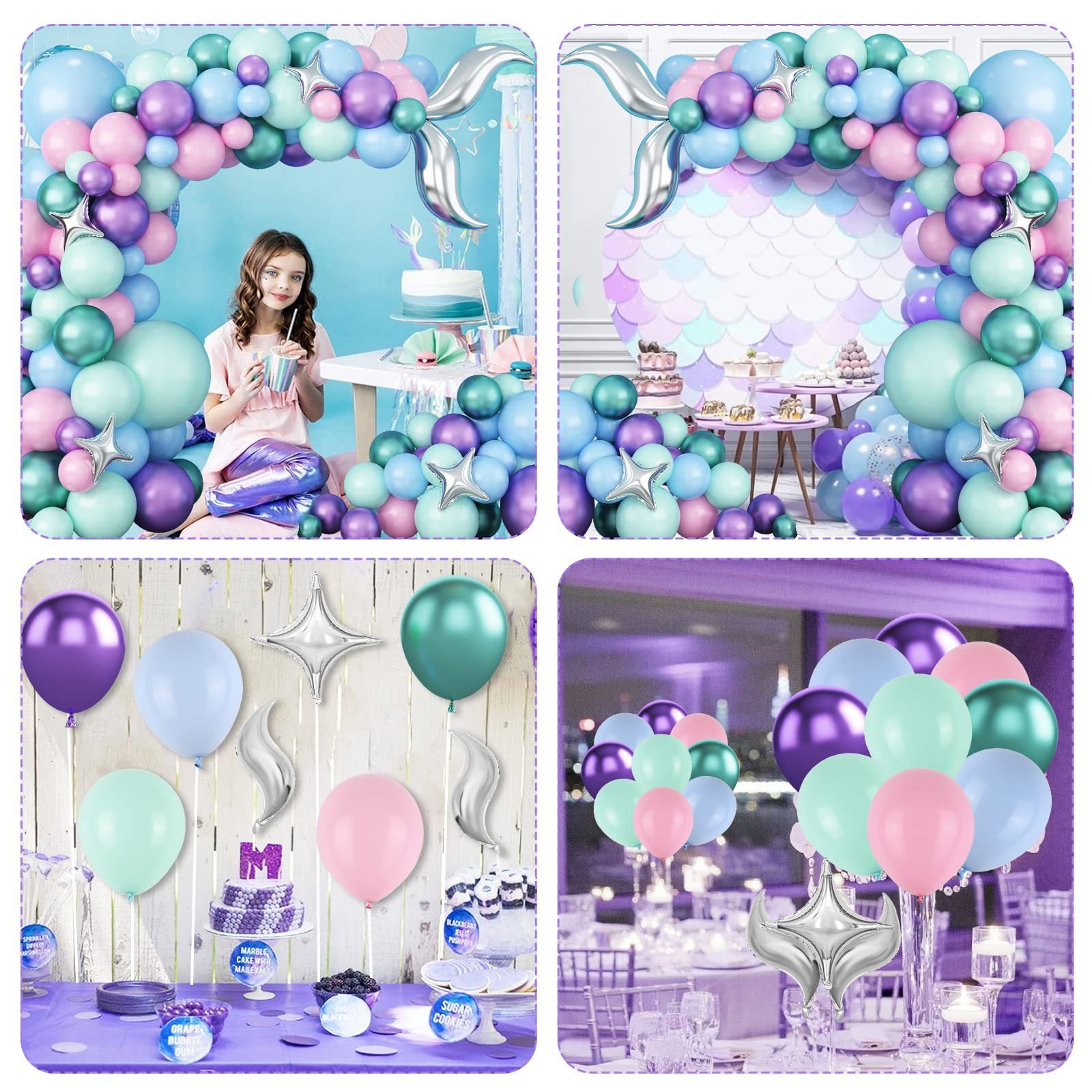Ensemble de Ballons pour le 1er Anniversaire de Fille Sirène BA21