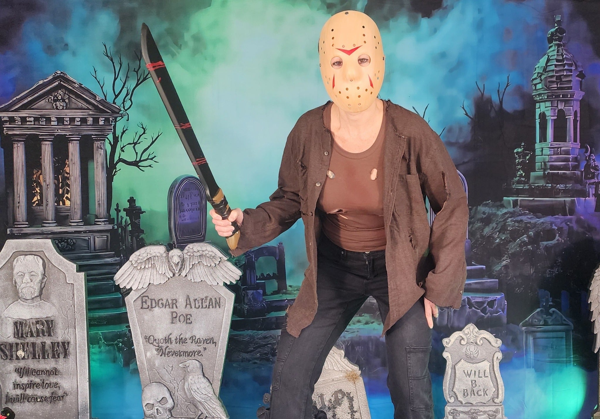 Toile de fond halloween Tombes Brumeuses Lumineuses MRR8-24