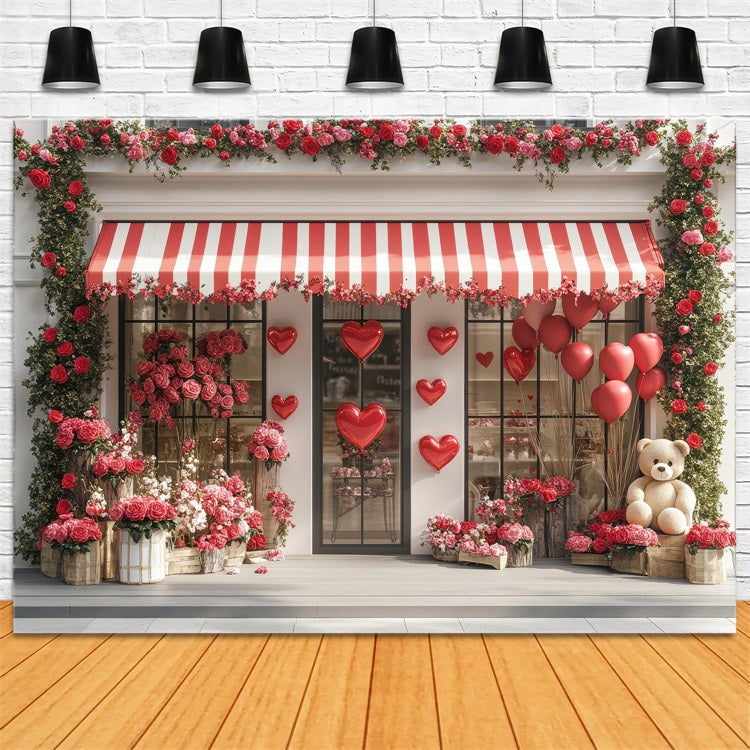 Toile de Fond Décor St-Valentin Fenêtre Rosiers Ivy Affichage BRP1-166