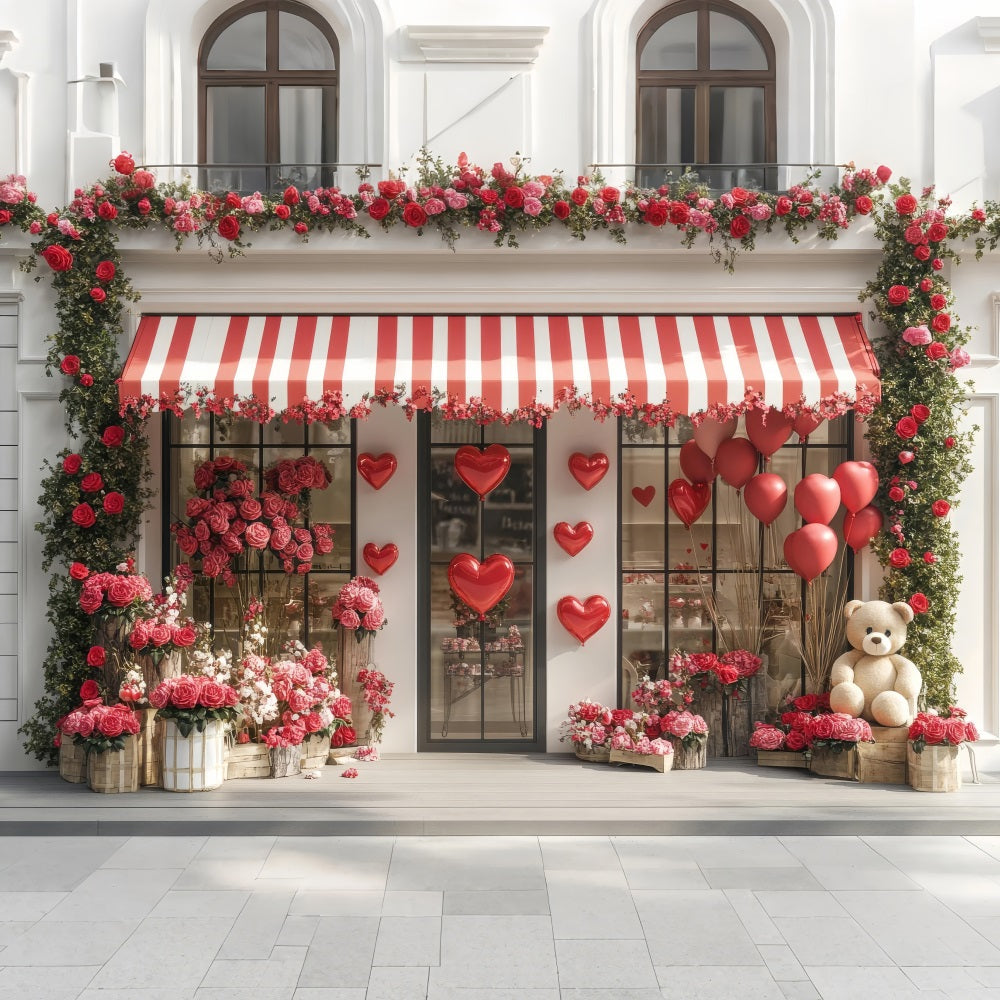 Toile de Fond Décor St-Valentin Fenêtre Rosiers Ivy Affichage BRP1-166