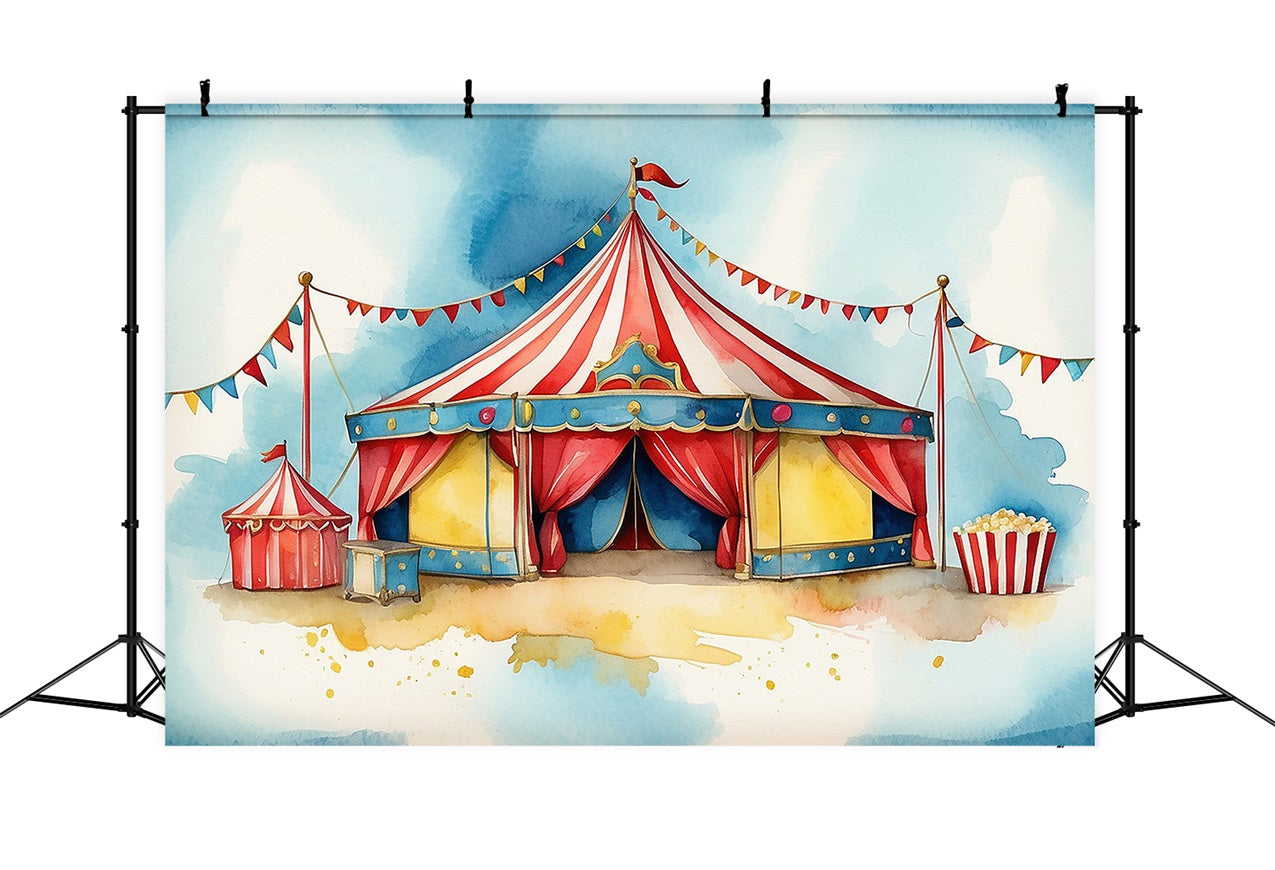 Toile de Fond Cirque Stand de Popcorn Fête Foraine BRP1-171