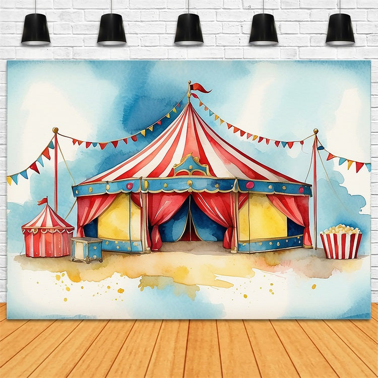 Toile de Fond Cirque Stand de Popcorn Fête Foraine BRP1-171