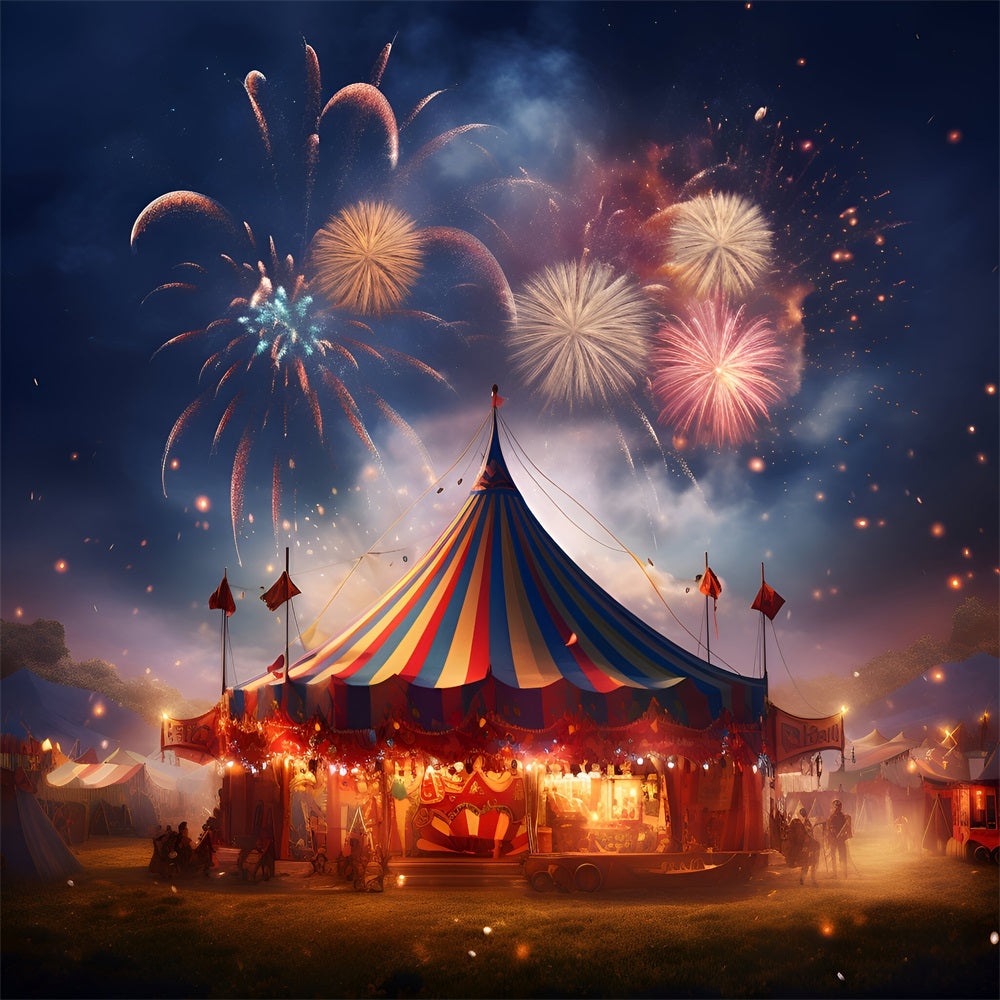 Toile de Fond Cirque Tente Feux d’Artifice Colorés BRP1-179