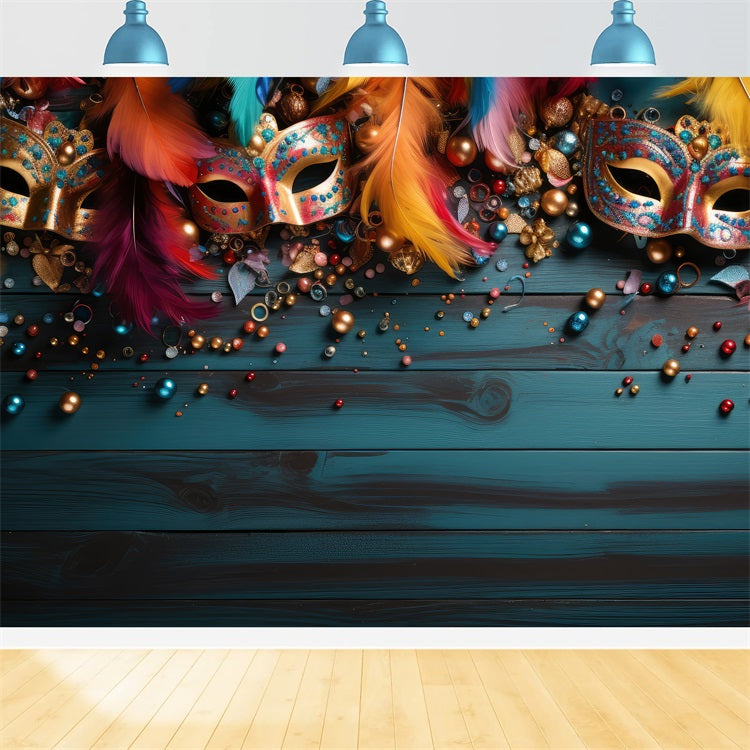 Toile de Fond Carnaval Masque Coloré Perles Célébration BRP1-204