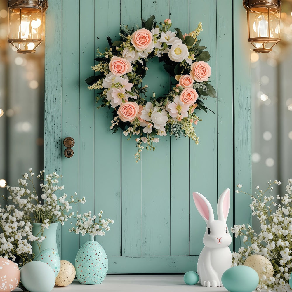 Toile de fond Pâques Couronne Lapin Œufs Printemps BRP1-220