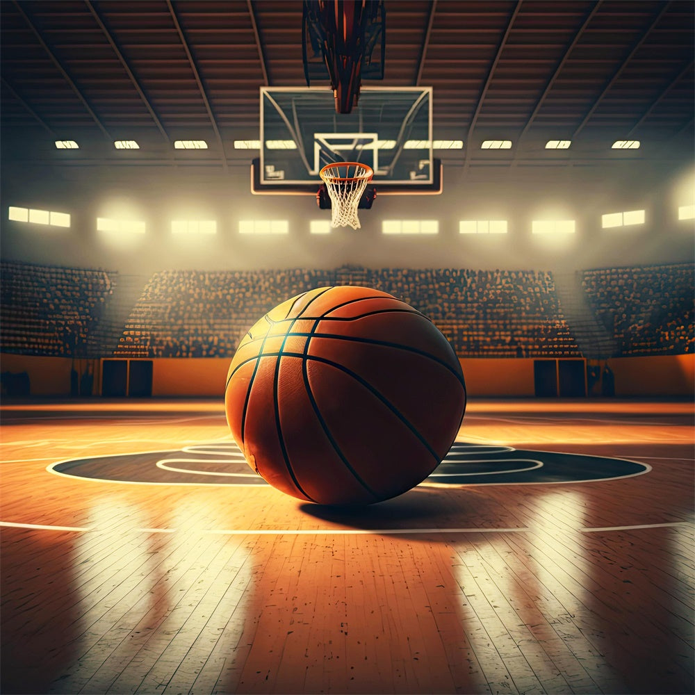 Toile de fond Photo Terrain de Basket Éclairage Chaleureux BRP1-326