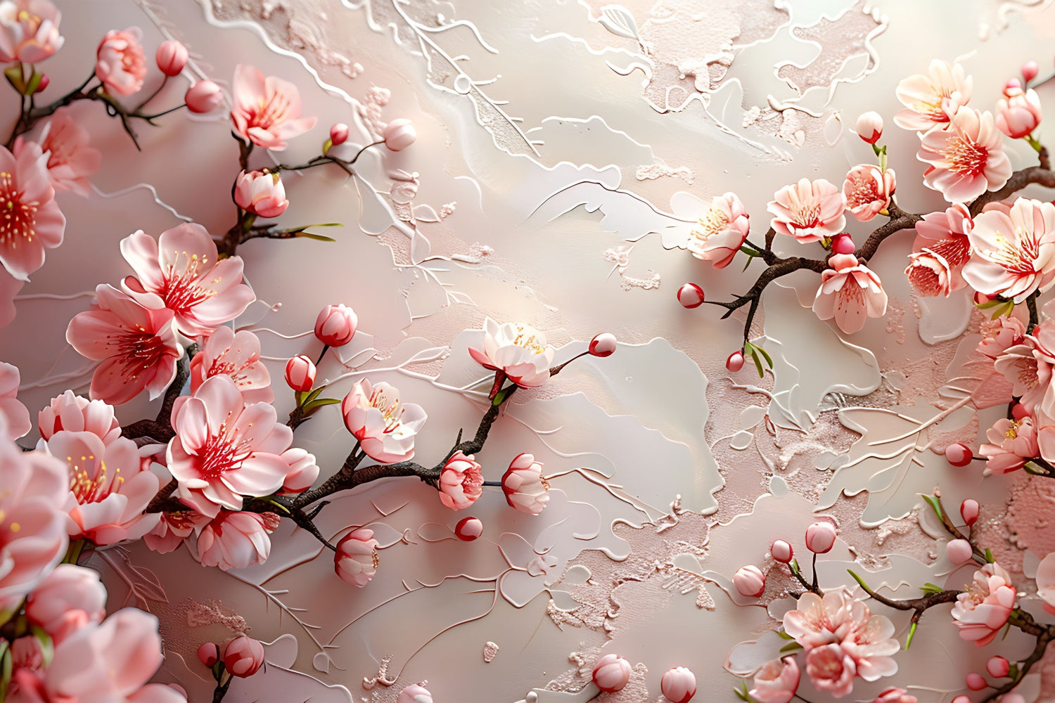 Fond Fleur Texturé Fleurs Cerisier BRP1-372