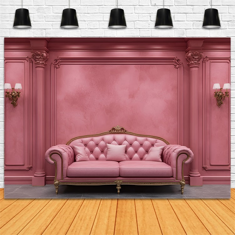 Fond Boudoir Luxueuse Canapé Rose Vintage BRP1-441