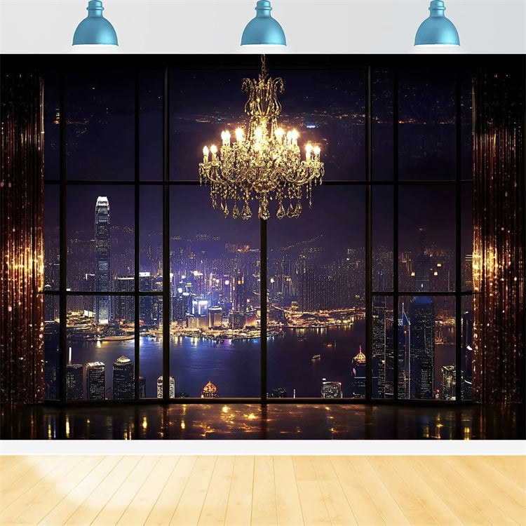 Toile de fond Boudoir Paysage Urbain Lustre Cristal BRP1-448
