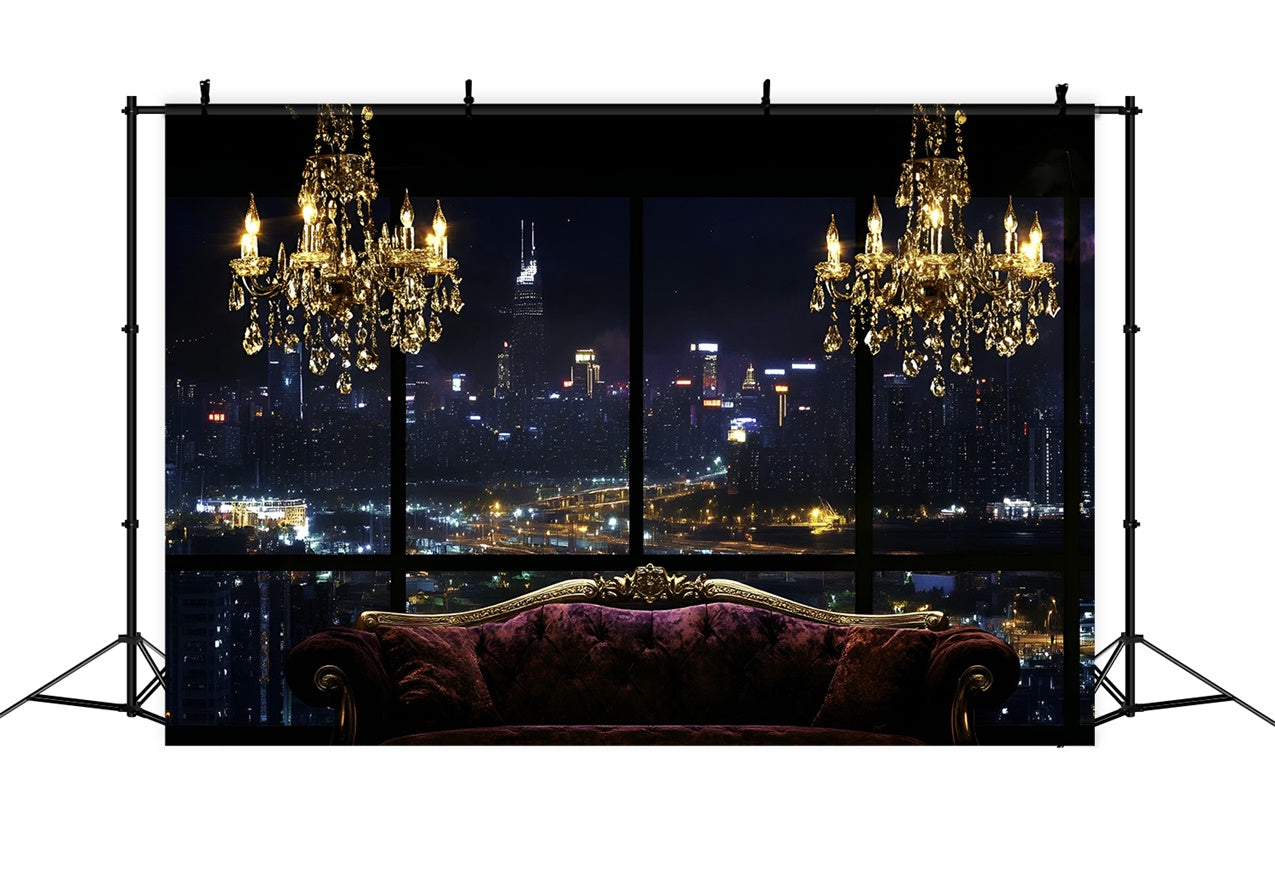 Toile de fond Boudoir Paysage Urbain Soirée Canapé BRP1-449