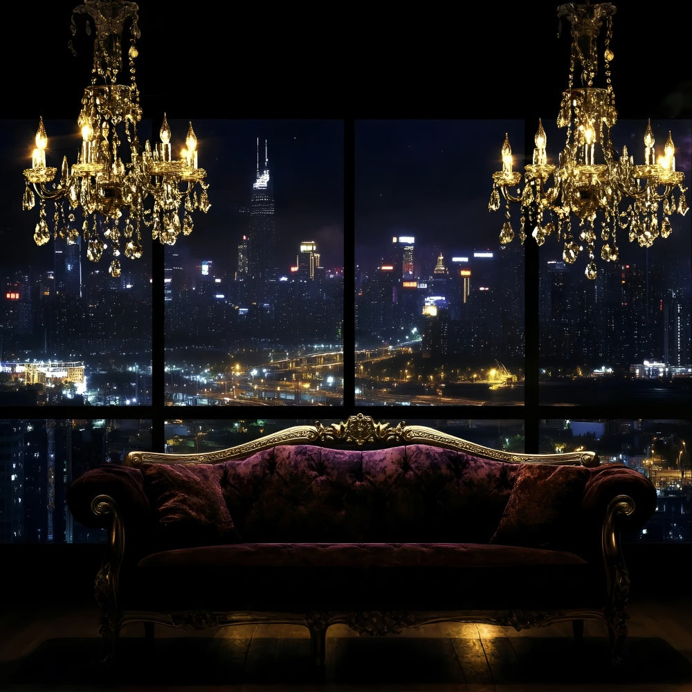 Toile de fond Boudoir Paysage Urbain Soirée Canapé BRP1-449