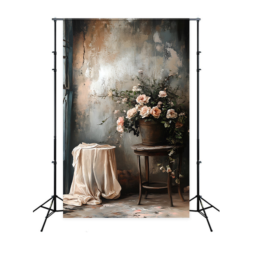 Toile de fond Boudoir Mur Décoloré Floral Délicat BRP1-463
