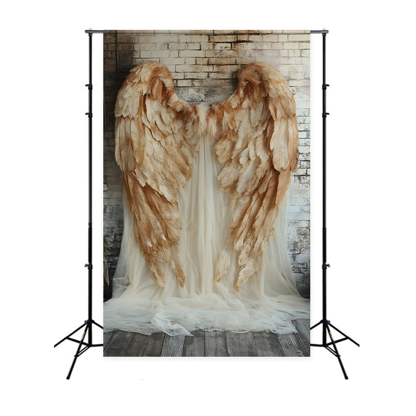 Toile de fond Boudoir Plume Angélique Mur Brique BRP1-466