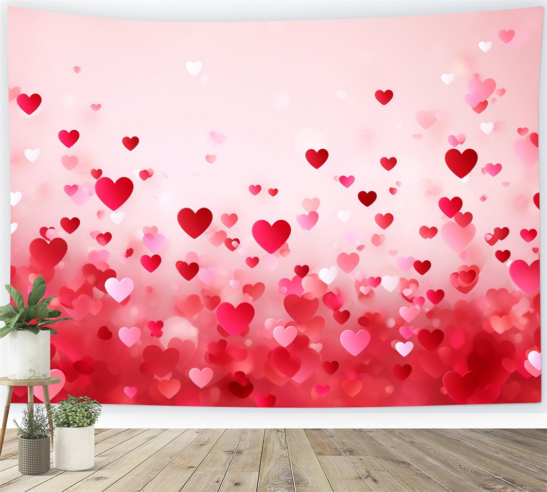 Toile de Fond St-Valentin Cœurs Rouges Scintillants BRP1-83