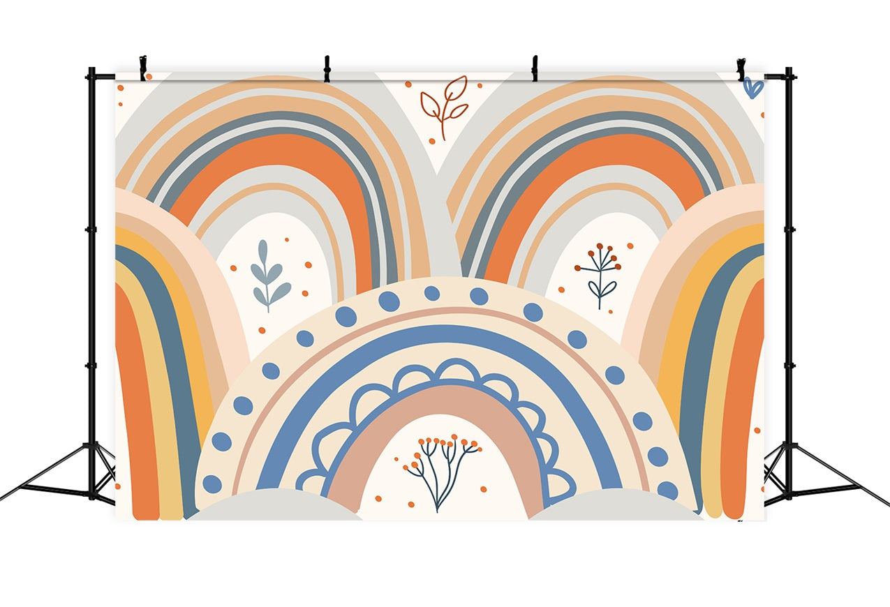 Toile de fond Floral abstrait arc-en-ciel coloré bohème BRP10-101