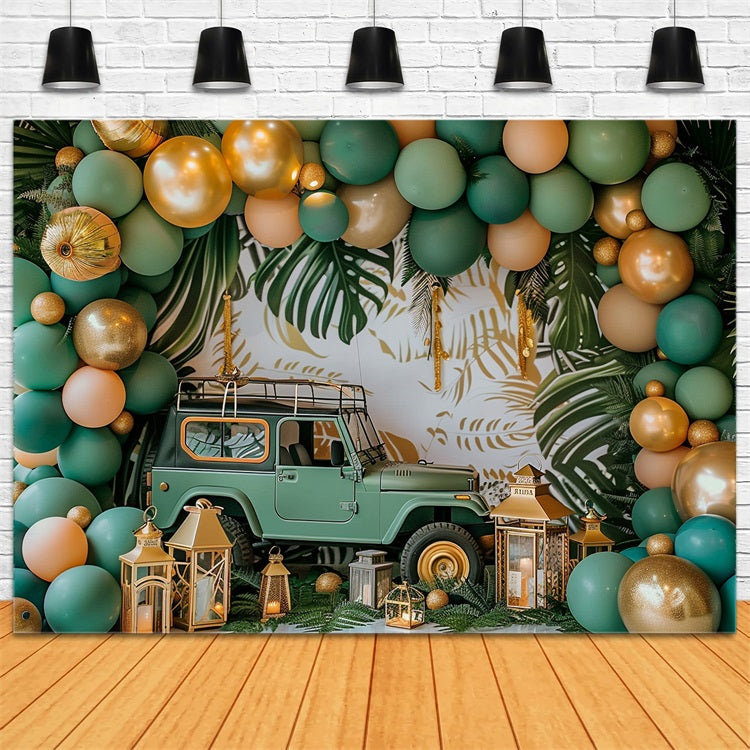 Toile de fond Ballons aventure tropicale jungle bohème BRP10-104