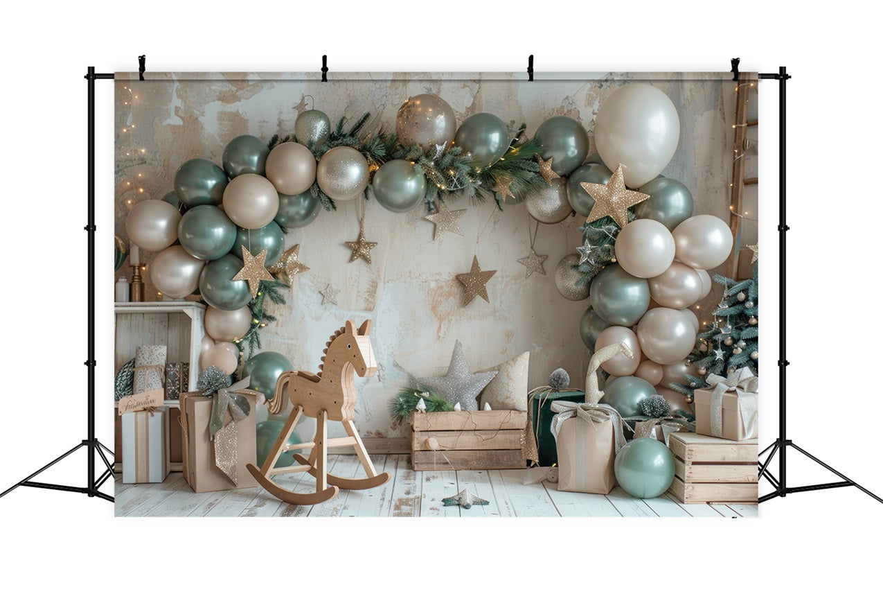 Toile de fond Cheval à bascule ballons botanique BRP10-109