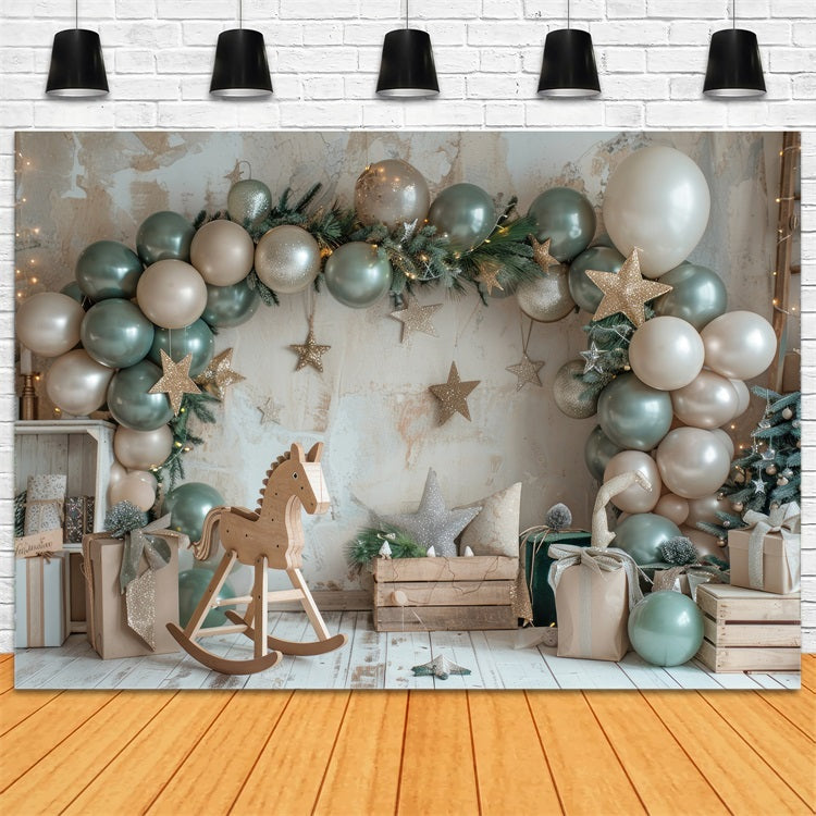 Toile de fond Cheval à bascule ballons botanique BRP10-109