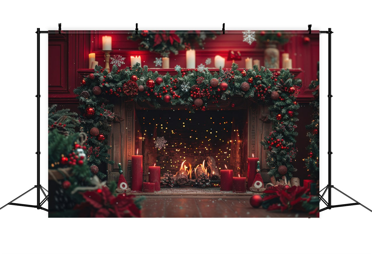 Noël Toile de fond Photographie Scène de cheminée BRP10-130