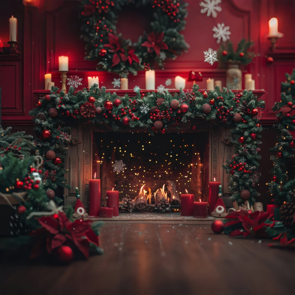 Noël Toile de fond Photographie Scène de cheminée BRP10-130